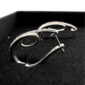 Natural Diamond Loop Hoop Earrings